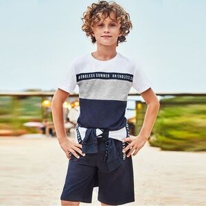 Mayoral Kids Athletic Set in Navy and White
